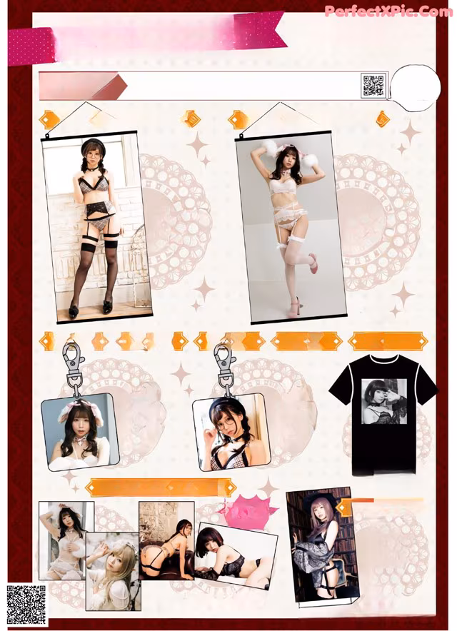 A poster with a picture of a woman in lingerie.